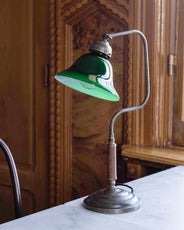 Table Lamp 1903 - Antique with Green Bell Shade thumbnail image