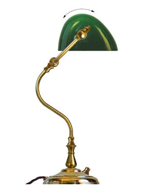 Banklampe - Nikkel, grønn glasskjerm image