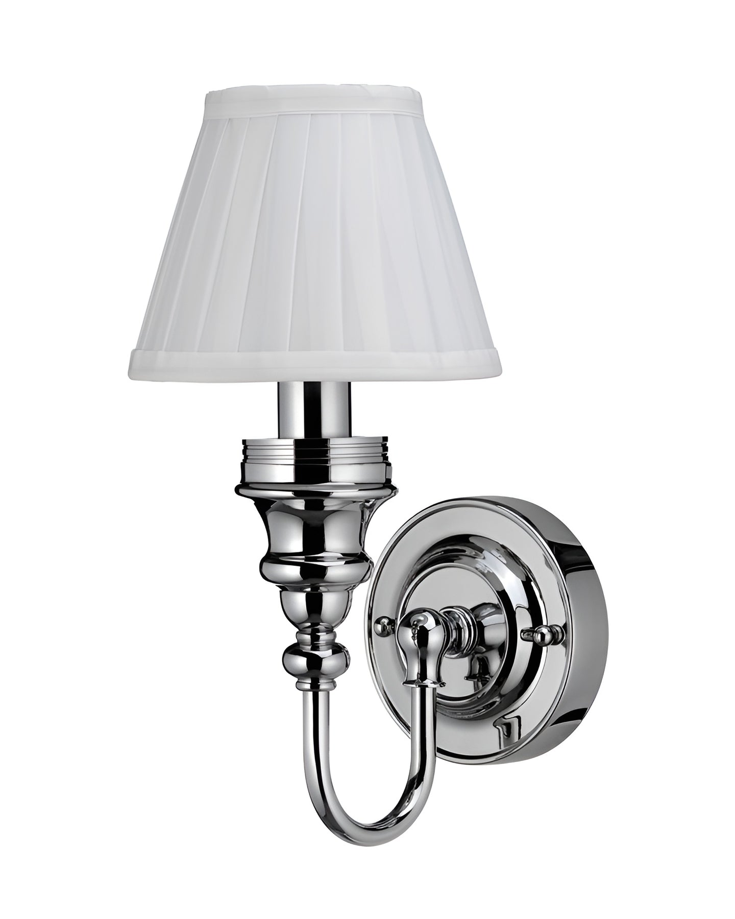 Burlington Bathroom Light - Chrome base and pleated shade