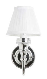 Badrumslampa Burlington - Vägglampa med vit tygskärm thumbnail image