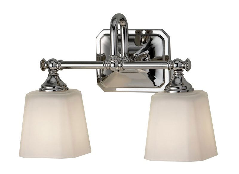 Badrumslampa - Vägglampa Addislade tvåarmad krom/vitfrost image