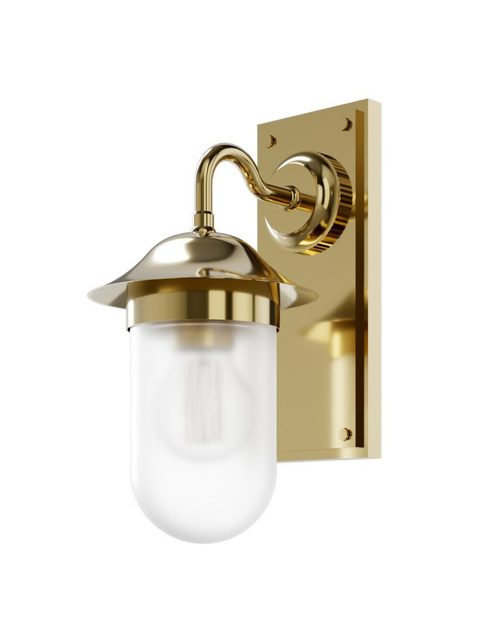 Badrumslampa Guild - Vägglampa, frostat glas, guld image