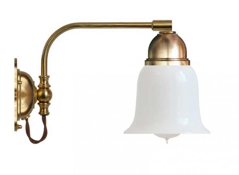 Wall Lamp - Gripenberg Brass, Opal White Bell, Brown