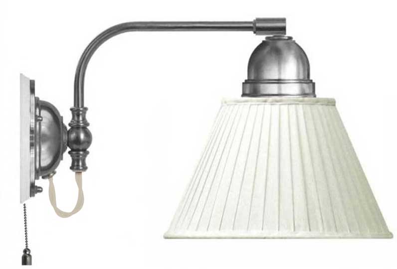 Wall Light - Gripenberg 60 - Nickel - White Fabric Shade image