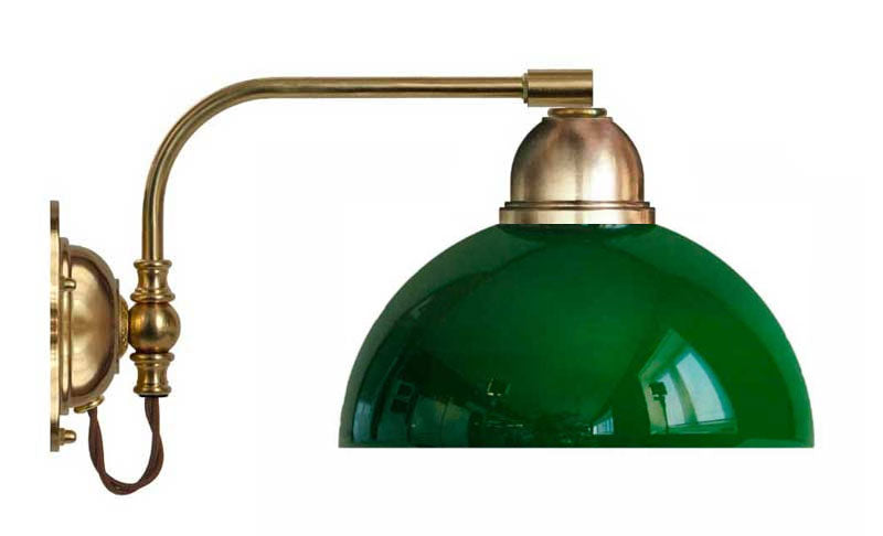Wall Lamp - Gripenberg Brass, Green Hemisphere, Brown