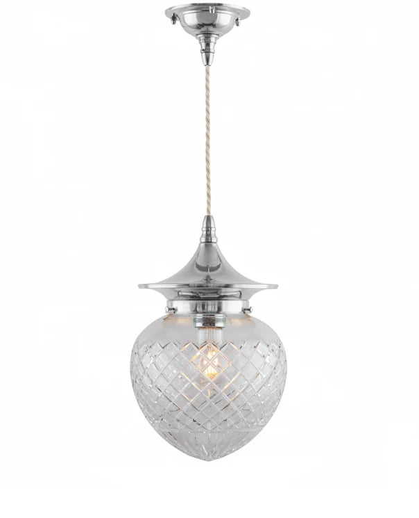 Taklampa - Dahlberg sladdpendel 100 nickel, klarglas droppe image