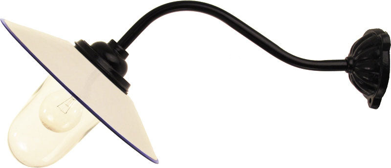 Outdoor Light - Fixed 45° Light - Hook Mount Arm, White Shade