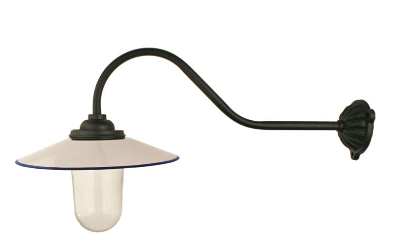 Outdoor Light - Fixed 90° Light with Hook Mount Arm, White Shade