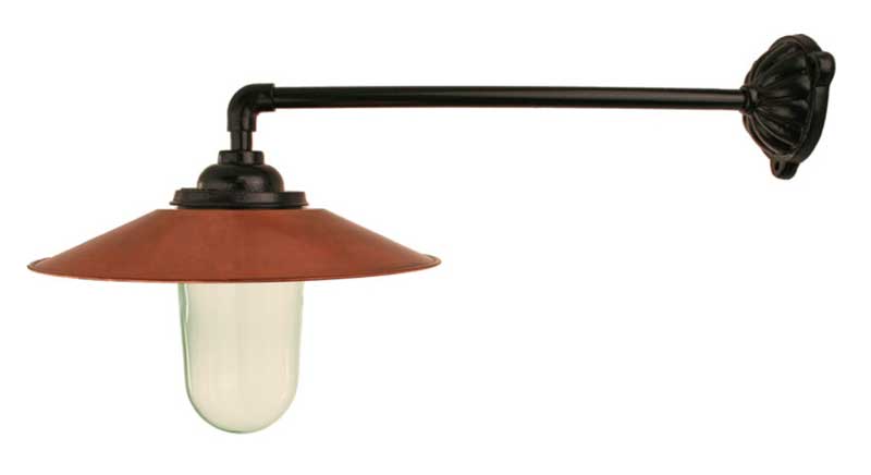 Utelampe - Stallampe 90° rett kobling, kobber skjerm image