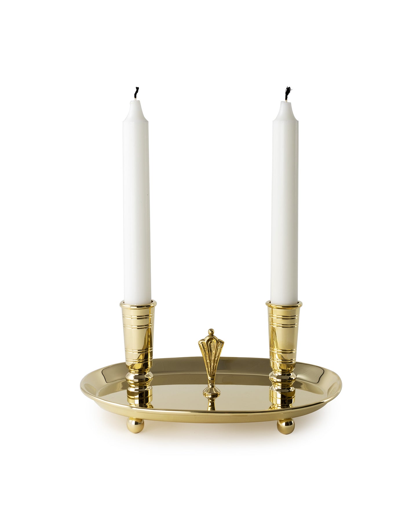 Double Candle Holder Brass - Solliden