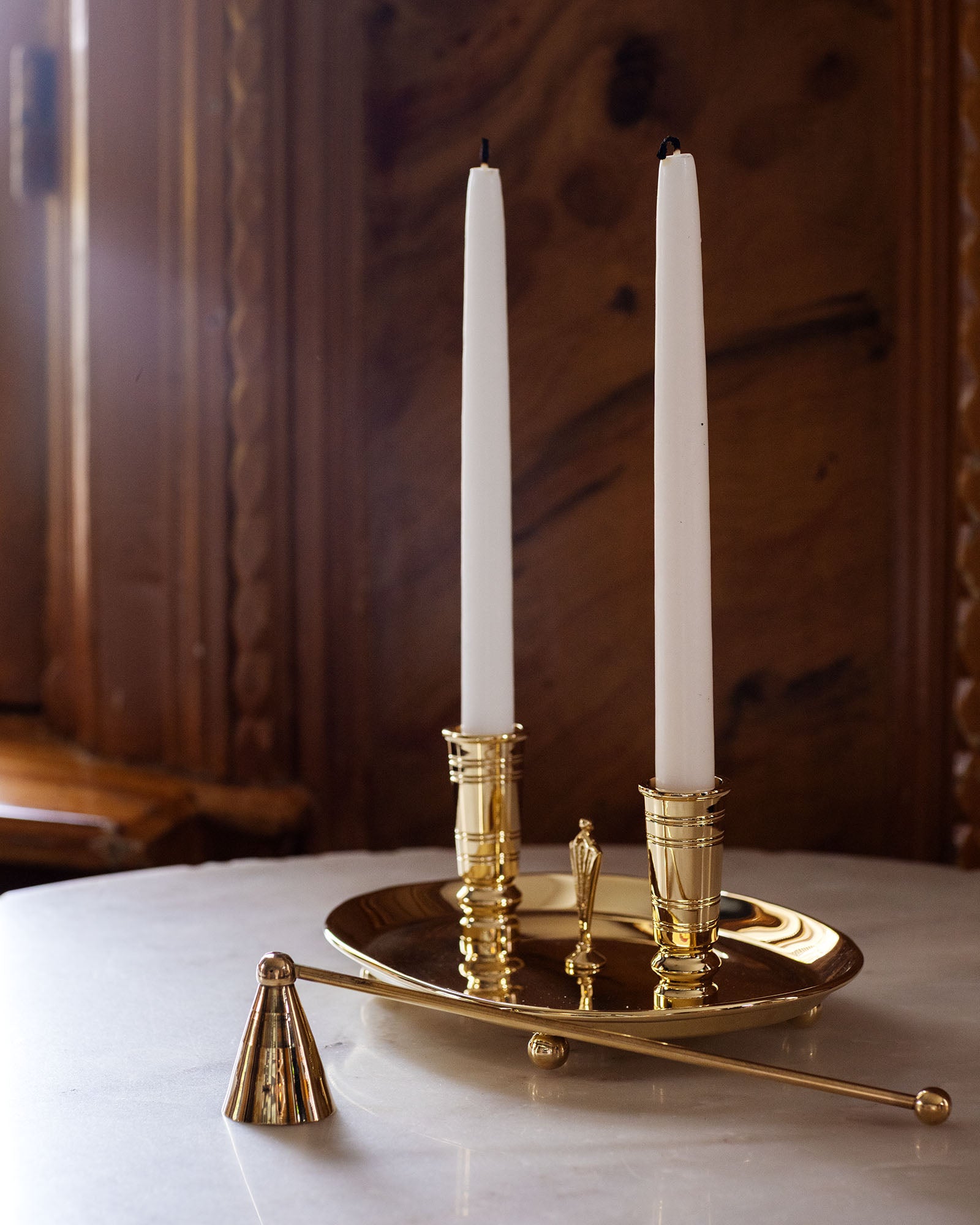 Dubbele kandelaar van messing - Solliden image