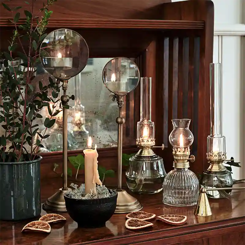 Fotogenlampa - Mässing/Ljusgrön image