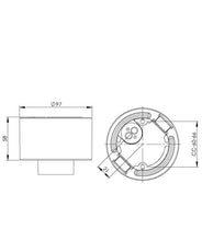 Porcelain light fixture base IP54 - Black/vertical thumbnail image