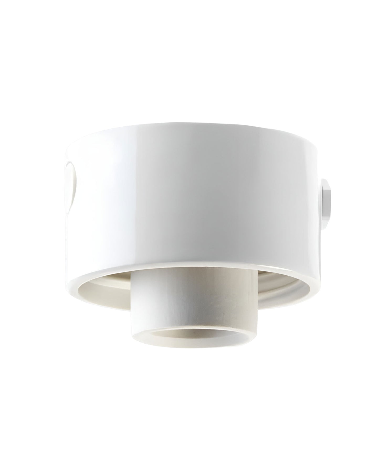 Lampesokkel, udendørs/vådrum - hvid/lige/kugle, IP54