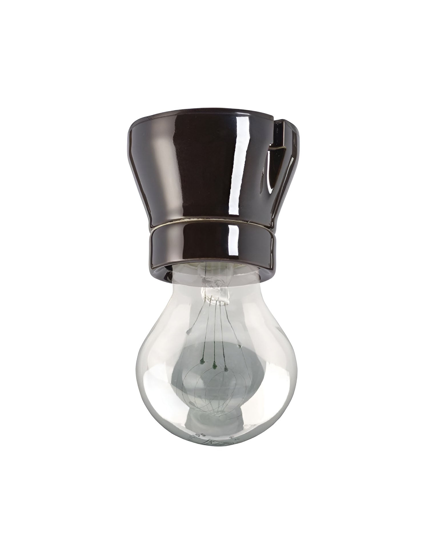 Gammeldags lampeholder svart porselen - Fotlampeholder rak image