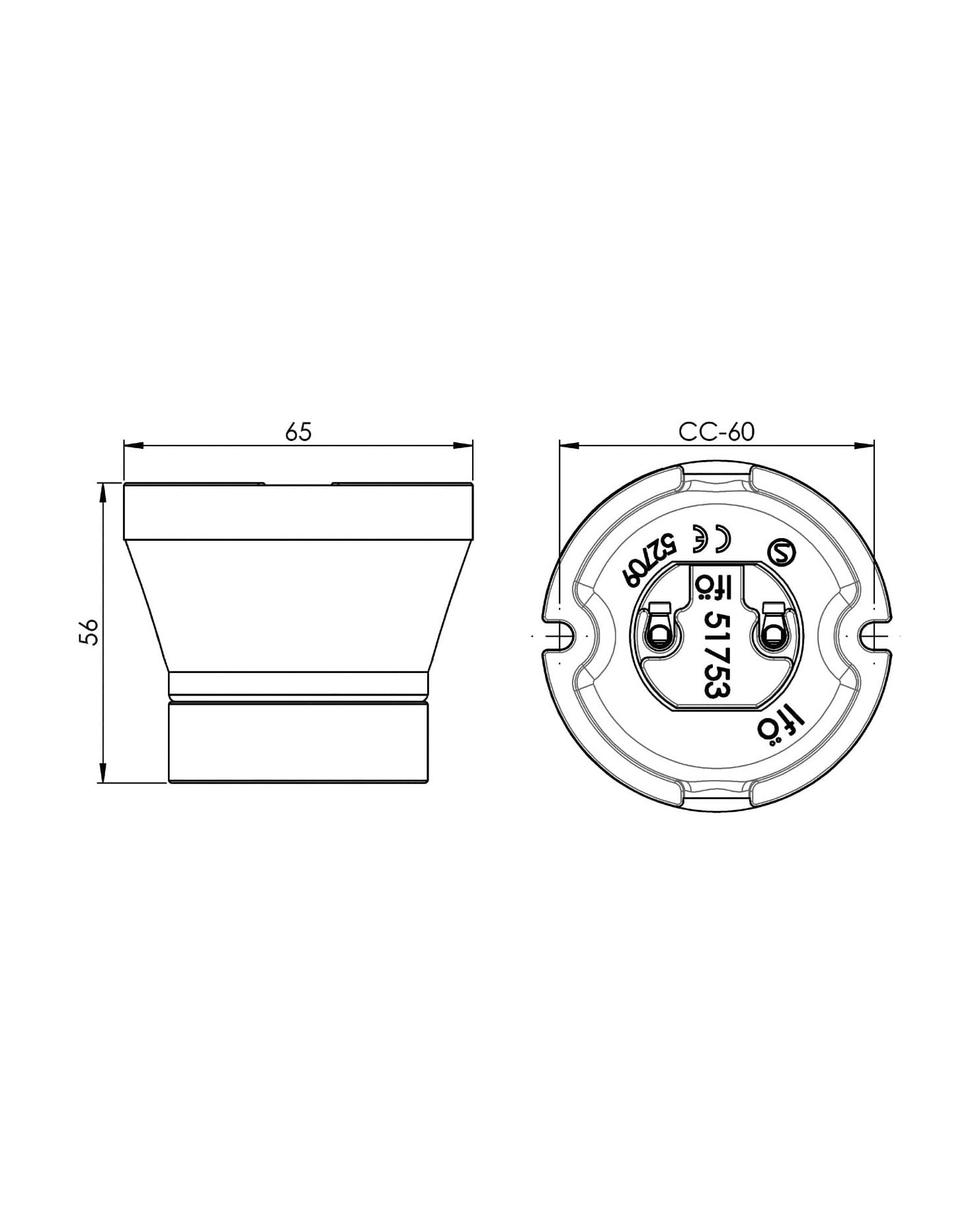 Gammeldags lampeholder svart porselen - Fotlampeholder rak image