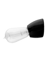 Lamp holder - Black porcelain, angled thumbnail image