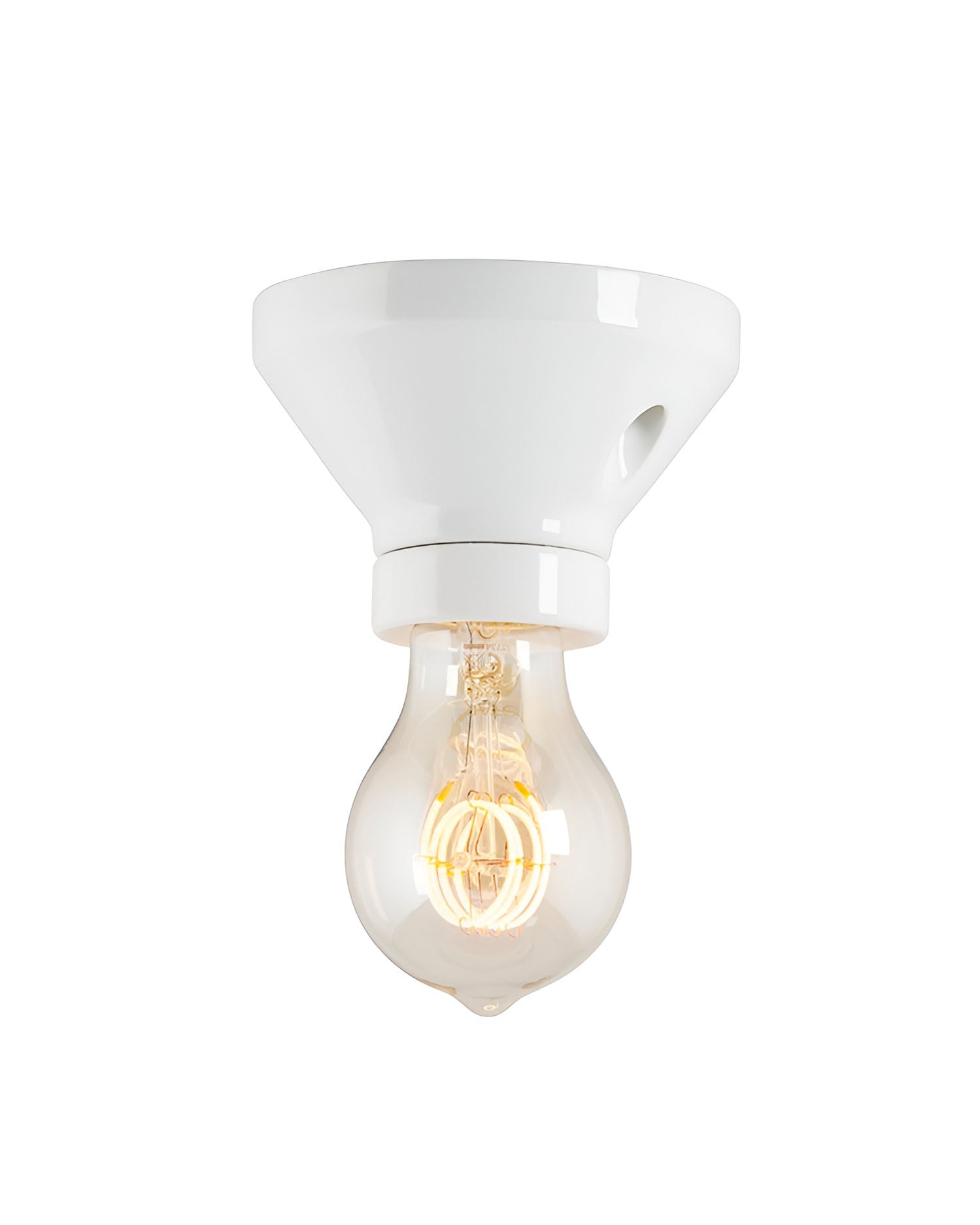 Support pour lampe de table 100 mm droit - Porcelaine blanche image