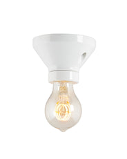 Lamp holder 100 mm (4.33 in.) straight - White porcelain thumbnail image