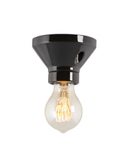 Lamp holder 100 mm (4.33 in.) straight - Black porcelain thumbnail image