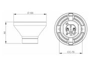 Lamp holder 100 mm (4.33 in.) straight - Black porcelain thumbnail image