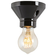 Lamp holder 100 mm (4.33 in.) straight - Black porcelain thumbnail image