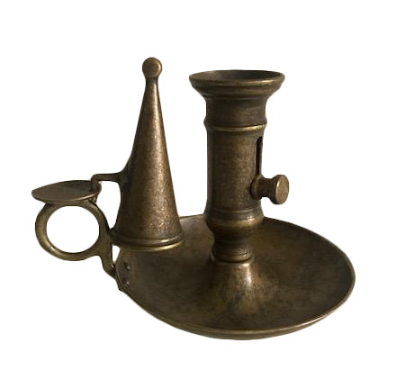 Office candlestick - Antique brass with 10 cm