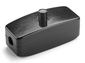 Lysbryter for lampeledning - Svart bakelitt