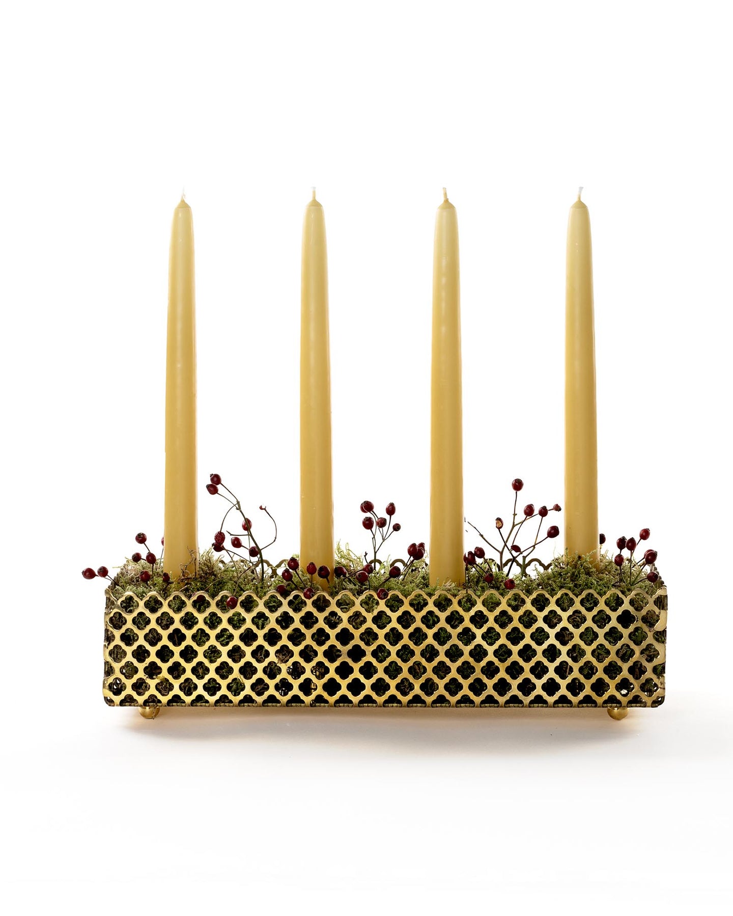 Advent Candlestick Brass - Clover