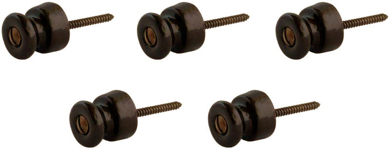 Isolatorknopp - Brun porslin/mässing 5-pack (utan mässingsskruv) image