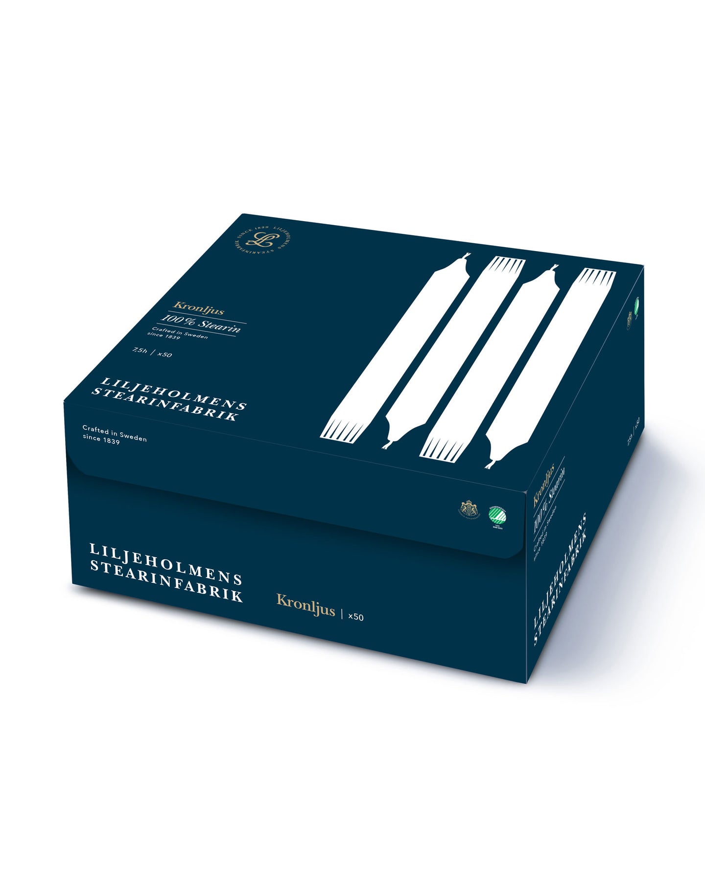 Liljeholmens Crown candle - 50-pack white