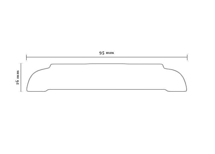 Prøve Stykke - Karm - Ligesidet, 16 x 95 mm image