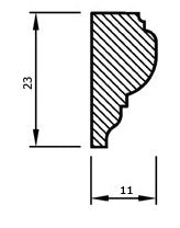 Prøve Stykke - Pynteliste - Halvfransk 23 mm thumbnail image