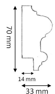 Prøvebit - Brystlist - Dubbel Mäster 70 mm thumbnail image