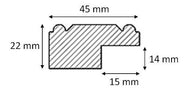 Sample Piece - Panel end list - Double pearl 45 mm thumbnail image