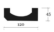 Tagrende af træ - Rektangulær, fyrretræ 45 x 120 mm thumbnail image
