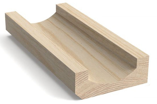 Wooden Gutter - Rectangular, Pine, 45 x 120 mm (1.77 x 4.72 in.)