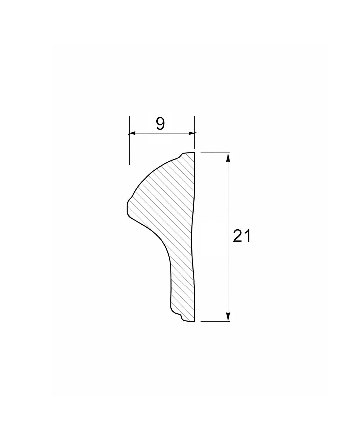 Molding - Door Panel Molding 9 x 21 mm (0.35 x 0.83 in.) image