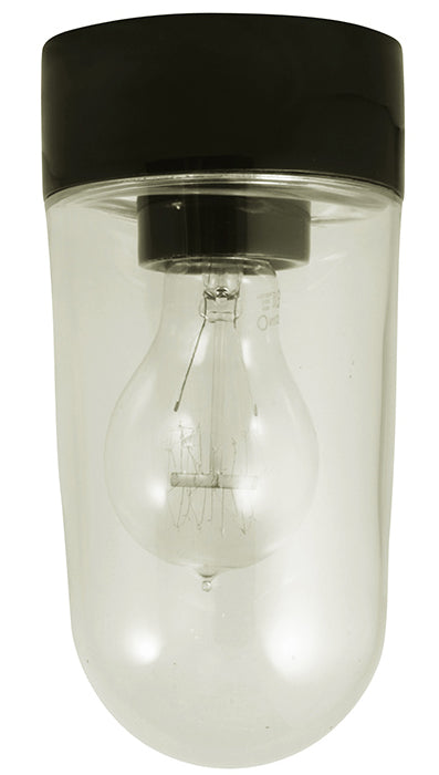 Porcelain Light Fixture Base IP20 - Black/Vertical