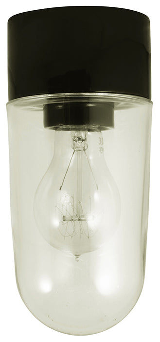 Porcelain Light Fixture IP54 - Black/Vertical