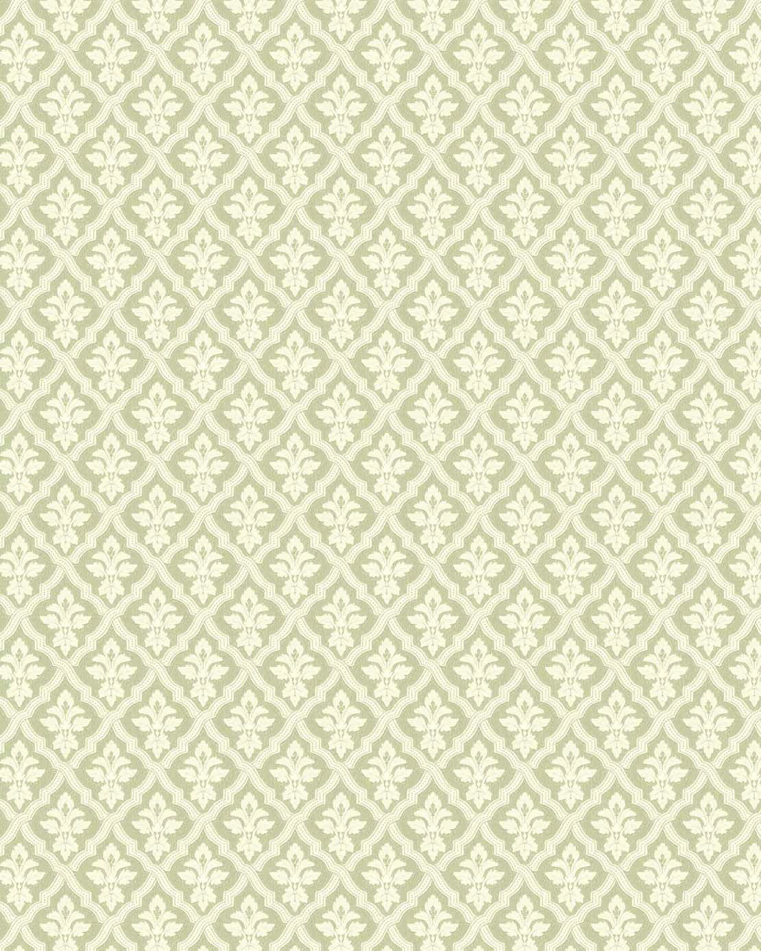 Wallpaper - Liten lilja white/green