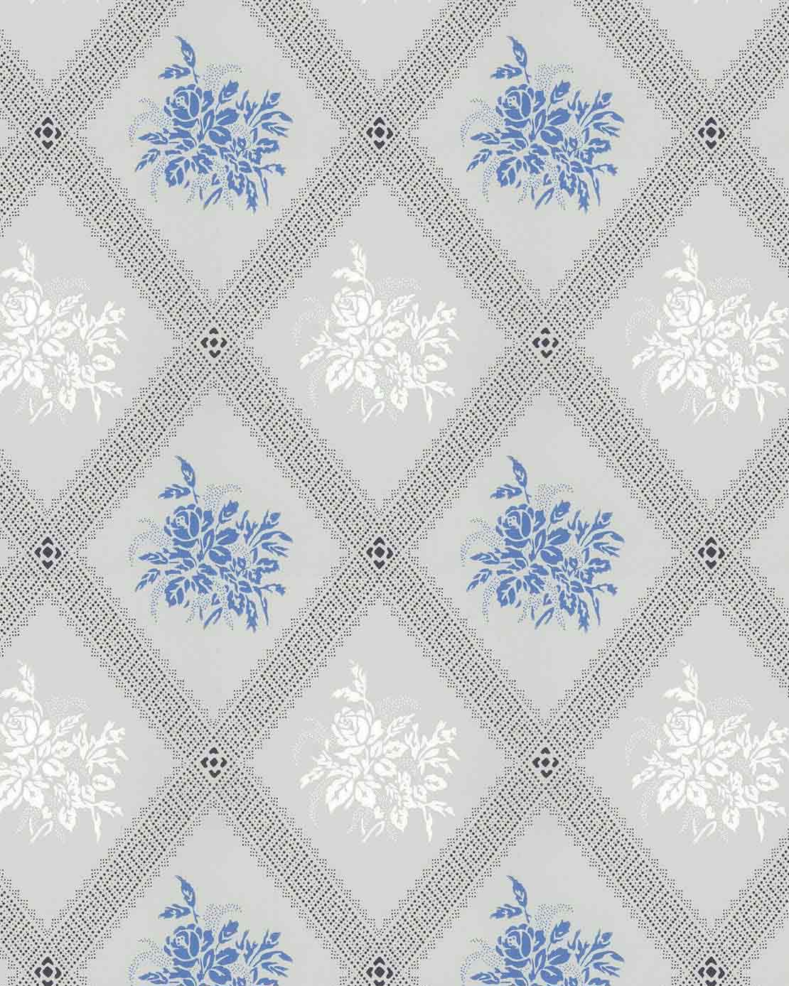 Wallpaper - Karoline, light blue/blue