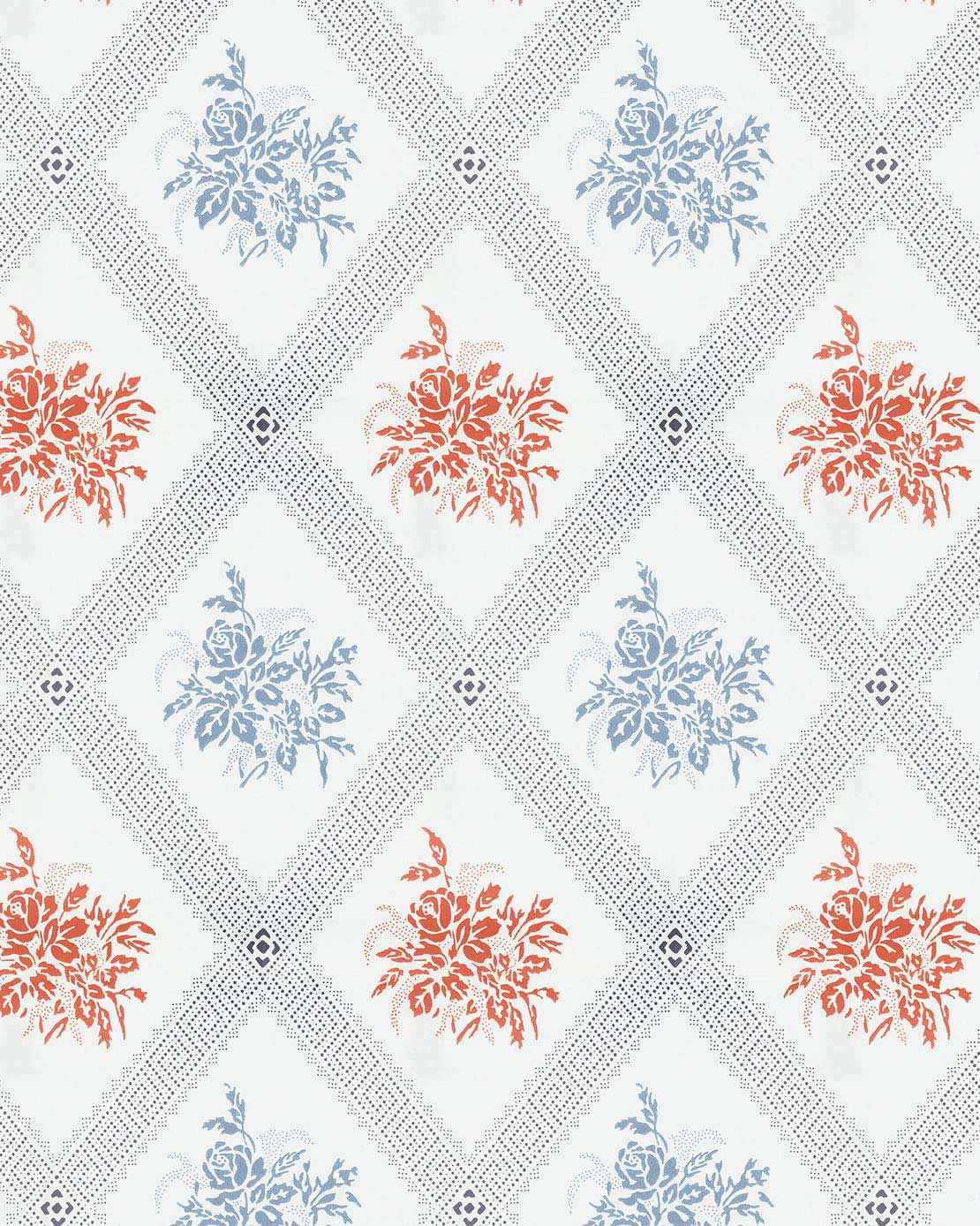 Wallpaper - Karoline, light blue/red