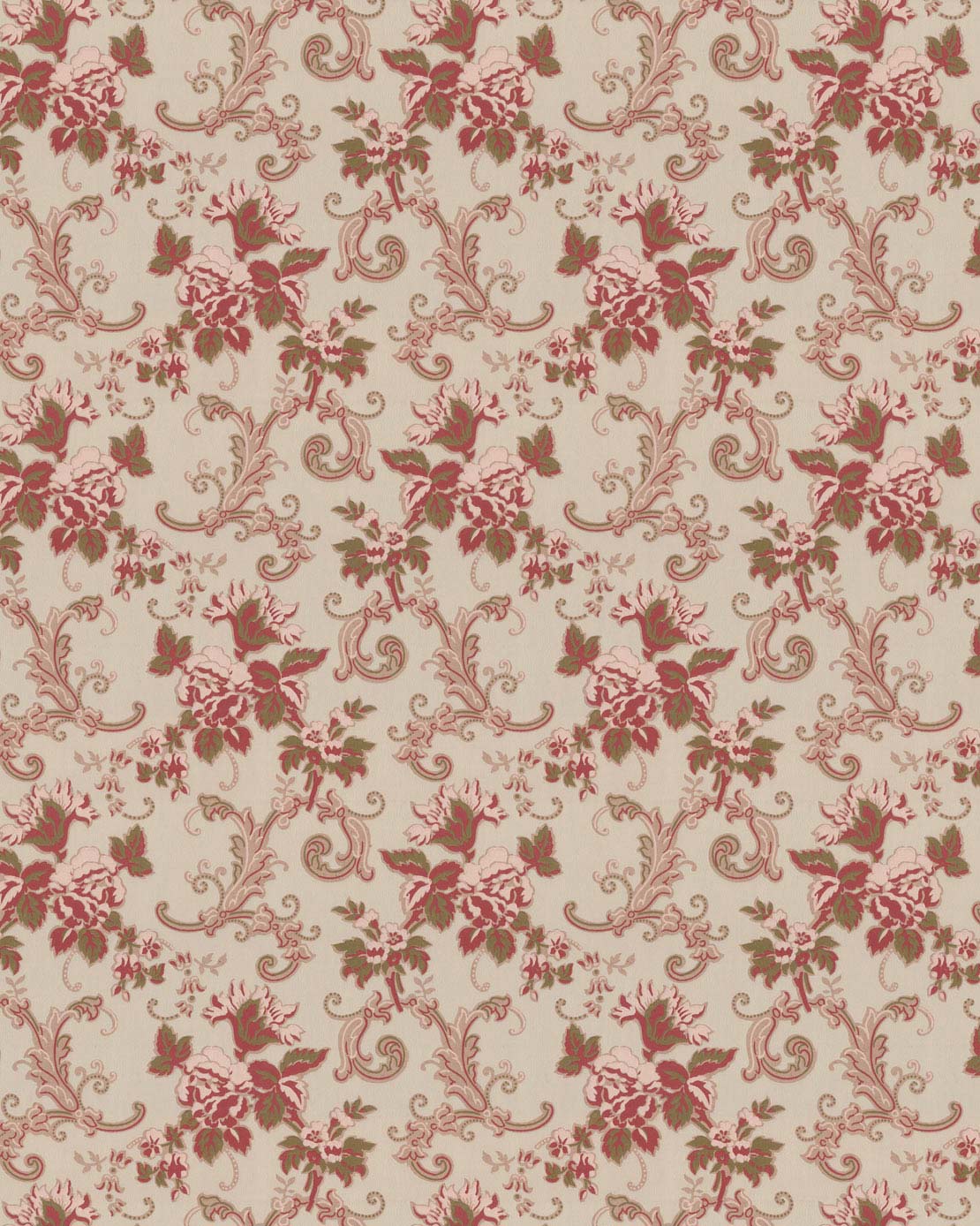 Wallpaper - Hovdala blomma gray/red
