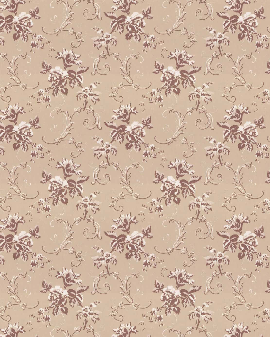 Lim & Handtryck Tapet - Hovdala blomst beige/champagne image