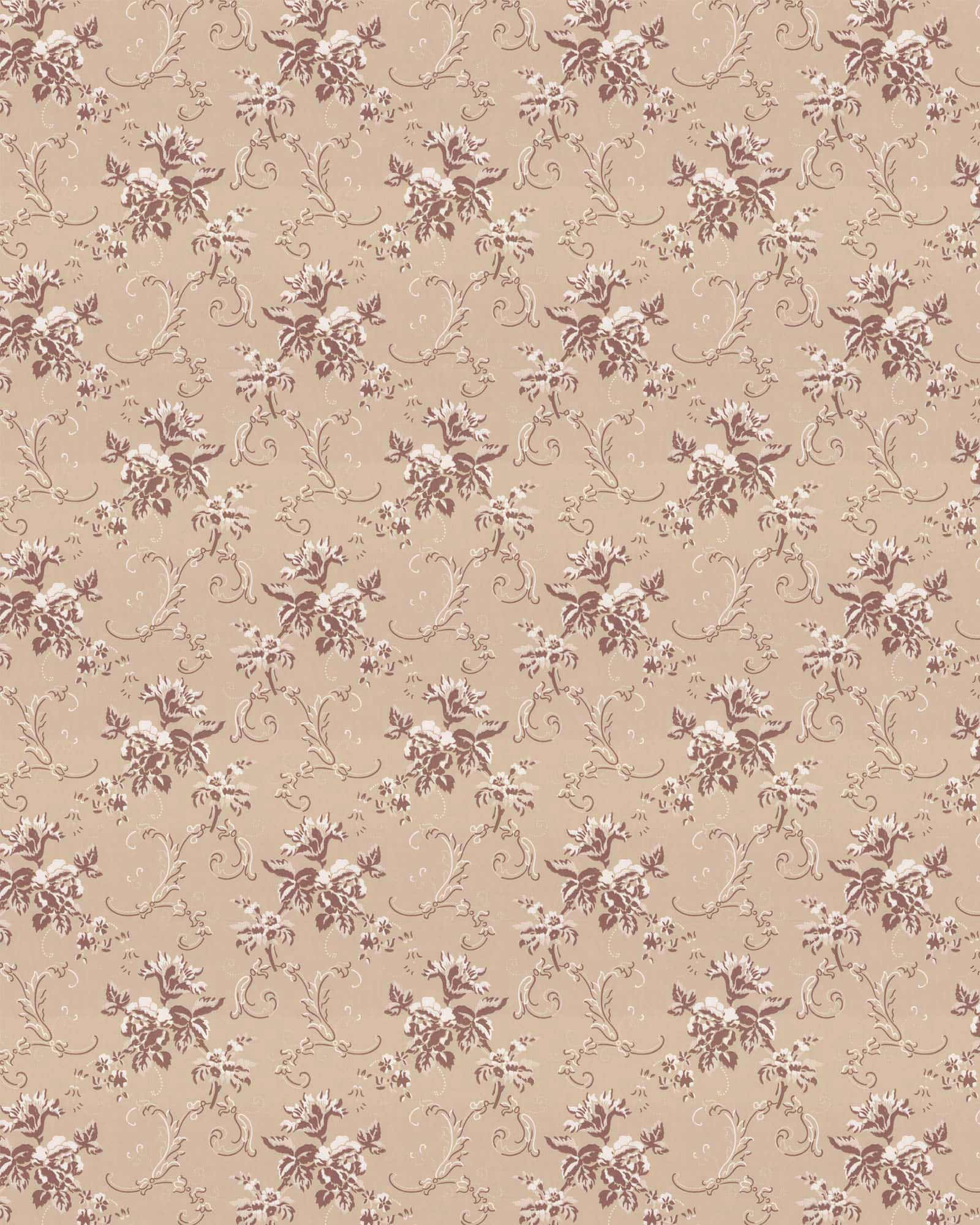 Lim & Handtryck Tapet - Hovdala blomst beige/champagne image