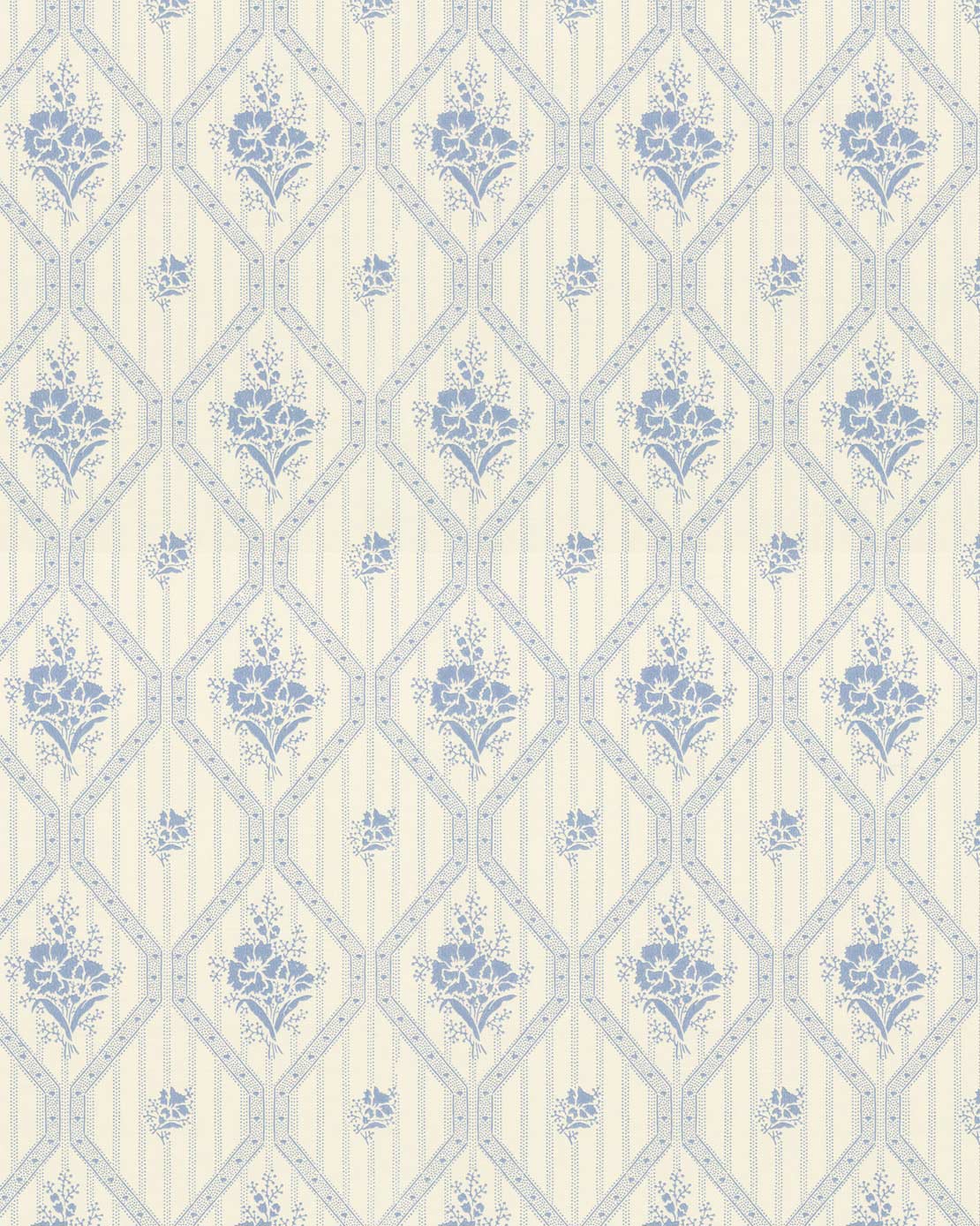 Wallpaper - Blåklint white/blue