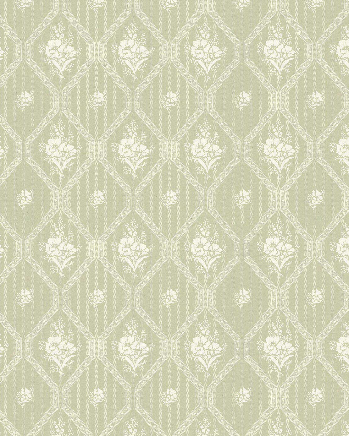 Wallpaper - Blåklint green/white