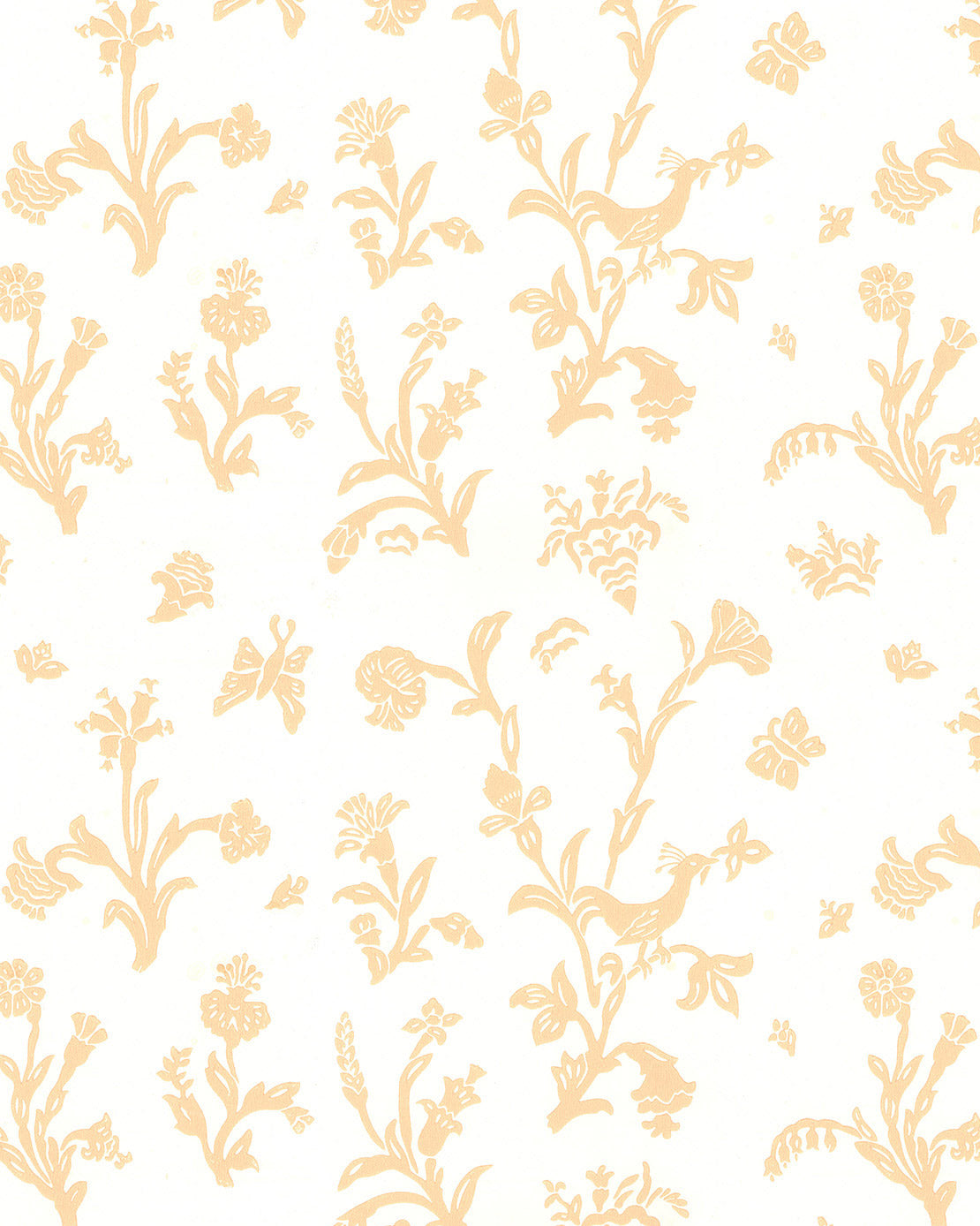 Wallpaper - Fågelblå white/yellow