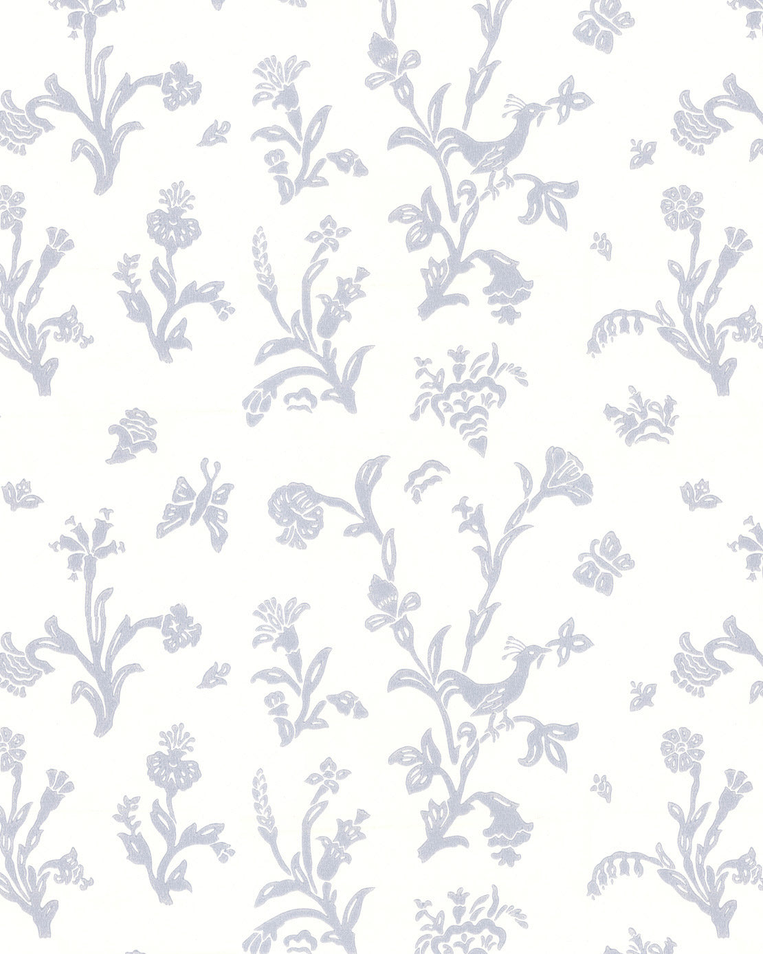 Wallpaper - Fågelblå white/blue